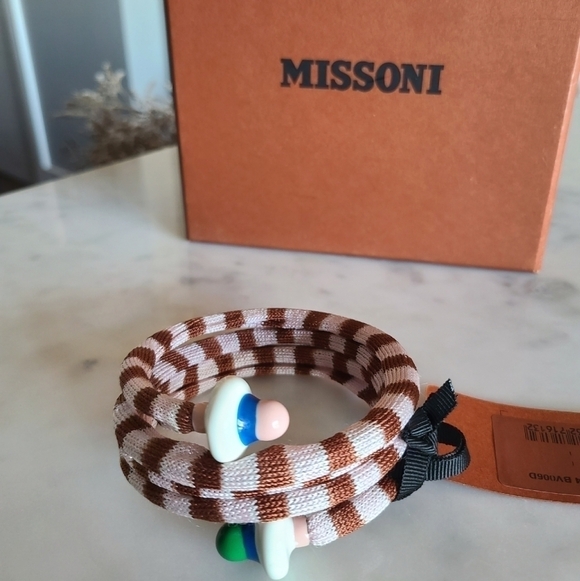 MISSONI Knit and Enamel Wrap Bracelet, One Size, Multicolor, NIB - Picture 9 of 15